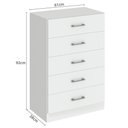 Ver imagem 5 de Cômoda Aruba 60cm 5 Gavetas Branco - Fellicci Móveis