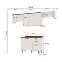 Ver imagem 4 de Cozinha Completa Iluminata 6 Portas 3 Gavetas 100% MDF Branco/Ébano - Genialflex