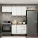 Ver imagem 1 de Cozinha Completa Iluminata 6 Portas 3 Gavetas 100% MDF Branco/Ébano - Genialflex
