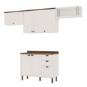 Ver imagem 2 de Cozinha Completa Iluminata 6 Portas 3 Gavetas 100% MDF Branco/Ébano - Genialflex