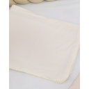 Ver imagem 3 de Manta Cueiro Bebê Malha com Pompom 70x80cm: Palha