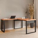 Ver imagem 1 de Mesa para Escritório 100% Mdf F22 Estilo Industrial Freijó Preto Fosco Dalla Costa