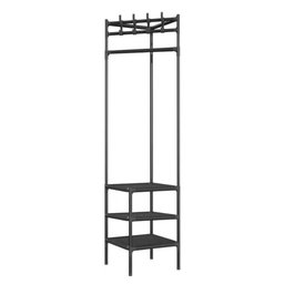 Arara Cabideira de Canto Prateleira 3 Andares Rack Sapateira Calçado Chinelo Gancho Multiuso Roupa B - 2