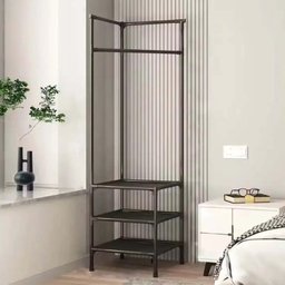 Arara Cabideira de Canto Prateleira 3 Andares Rack Sapateira Calçado Chinelo Gancho Multiuso Roupa B - 8