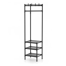 Arara Cabideira de Canto Prateleira 3 Andares Rack Sapateira Calçado Chinelo Gancho Multiuso Roupa B - 13