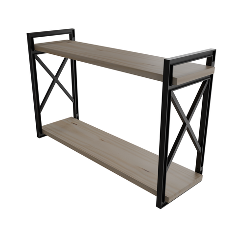 Prateleira Parede 2 Andares Madeira Pinus 15x60cm Suporta 30kg