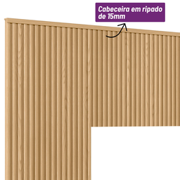 Cabeceira Casal Queen Laranjeiras 240cm Cor Carvalho Linea Brasil - 6