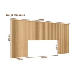 Cabeceira Casal Queen Laranjeiras 240cm Cor Carvalho Linea Brasil - 4