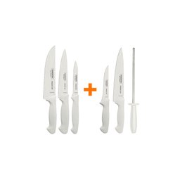 KIT - Faqueiro Premium 3 Peças + 1 Jogo de Facas com Chaira Premium 3 Peças - Tramontina - 1