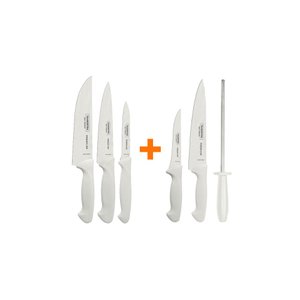KIT - Faqueiro Premium 3 Peças + 1 Jogo de Facas com Chaira Premium 3 Peças - Tramontina