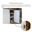 Ver imagem 7 de Armário Multiuso Escritório com 2 Portas Chave e Prateleiras em Tamburato Branco/Carvalho Artany