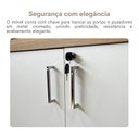 Ver mais imagens de Armário Multiuso Escritório com 2 Portas Chave e Prateleiras em Tamburato Branco/Carvalho Artany