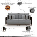 Ver imagem 3 de Sofá Montecarlo 2 Lugares 212cm Veludo/pu Cinza/marrom