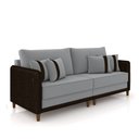 Ver imagem 5 de Sofá Montecarlo 2 Lugares 212cm Veludo/pu Cinza/marrom