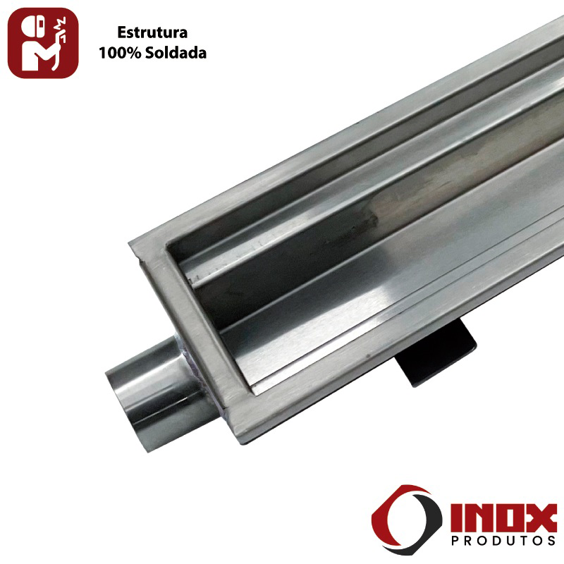 Ralo Inox Classic com Saída na Ponta - Inox 304 - 200x20x07 Cm - 4