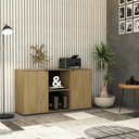 Ver imagem 2 de Armário Baixo com 02 Portas e Nicho 75x135x42cm Wlab135 Preto Vermont Oak