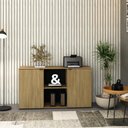 Ver imagem 4 de Armário Baixo com 02 Portas e Nicho 75x135x42cm Wlab135 Preto Vermont Oak