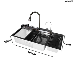 Cuba Cozinha Gourmet Inox 304 Preta Multifuncional com Calha - 5