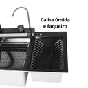 Ver imagem 2 de Cuba Cozinha Gourmet Inox 304 Preta Multifuncional com Calha
