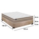 Ver imagem 4 de Cama Box Casal Suede + Colchão Lis Molas Ensacadas Plumatex 138x188x64cm Bege