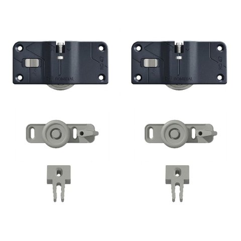 Kit para Porta de Correr Ro 47 4002 Or Embutido 60kg 1 Porta Rometal Unitário