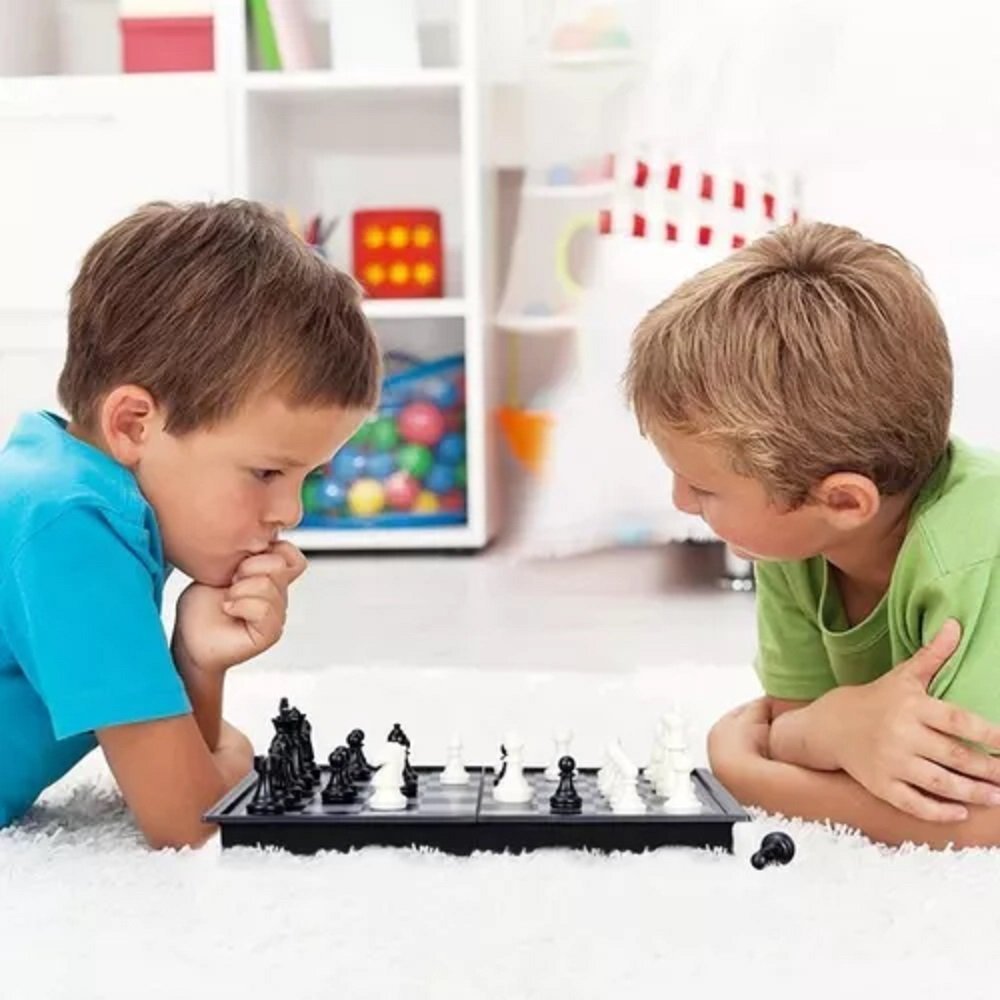 Jogo de tabuleiro magnetico 5 em 1 xadrez dama ludo 2 medio chess set