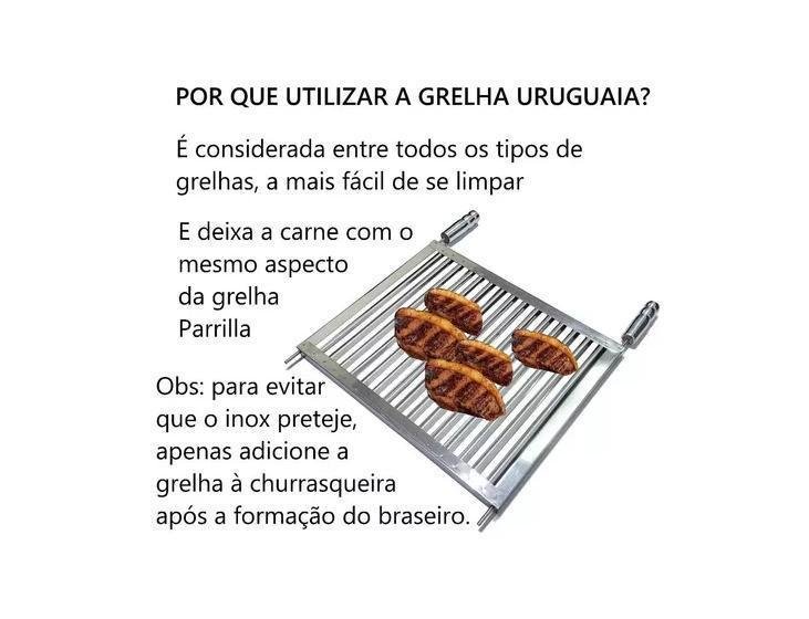 Grelha Uruguaia Inox Parrilla Churrasco 55x45 - 6