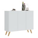 Ver imagem 3 de Aparador Buffet 3 Portas Retrô Veneza Multimóveis MP1009 Branco/Natural