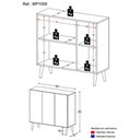 Ver imagem 5 de Aparador Buffet 3 Portas Retrô Veneza Multimóveis MP1009 Branco/Natural
