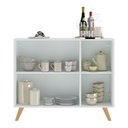 Ver imagem 6 de Aparador Buffet 3 Portas Retrô Veneza Multimóveis MP1009 Branco/Natural
