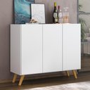 Ver imagem 1 de Aparador Buffet 3 Portas Retrô Veneza Multimóveis MP1009 Branco/Natural
