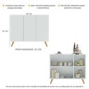 Ver imagem 4 de Aparador Buffet 3 Portas Retrô Veneza Multimóveis MP1009 Branco/Natural