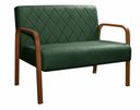 Ver imagem 1 de Sofà 2 Lugares Namoradeira Lara Decoração Sala Quarto Recepção - Veludo Verde