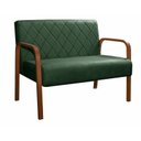 Ver imagem 1 de Sofà 2 Lugares Namoradeira Lara Decoração Sala Quarto Recepção - Veludo Verde