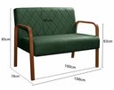Ver imagem 4 de Sofà 2 Lugares Namoradeira Lara Decoração Sala Quarto Recepção - Veludo Verde