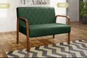 Ver imagem 3 de Sofà 2 Lugares Namoradeira Lara Decoração Sala Quarto Recepção - Veludo Verde