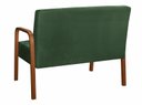 Ver imagem 2 de Sofà 2 Lugares Namoradeira Lara Decoração Sala Quarto Recepção - Veludo Verde