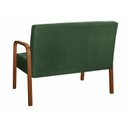 Ver imagem 2 de Sofà 2 Lugares Namoradeira Lara Decoração Sala Quarto Recepção - Veludo Verde