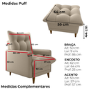 Ver imagem 4 de Poltrona de Amamentaçao e Puff Montreal Veludo Light Bege Milani Store