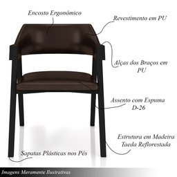Conjunto Mesa de Jogos Carteado Bellagio Tampo Reversível e 6 Cadeiras Madeira Poker Base Cone Pu Ma - 4