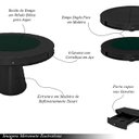 Ver imagem 3 de Conjunto Mesa de Jogos Carteado Bellagio Tampo Reversível e 6 Cadeiras Madeira Poker Base Cone Pu Ma