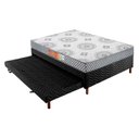 Ver imagem 1 de Cama Box c/Auxiliar Casal: Colchão Espuma Polar D28 Pérola Gray + Base CRC Rústico Black(138x188)