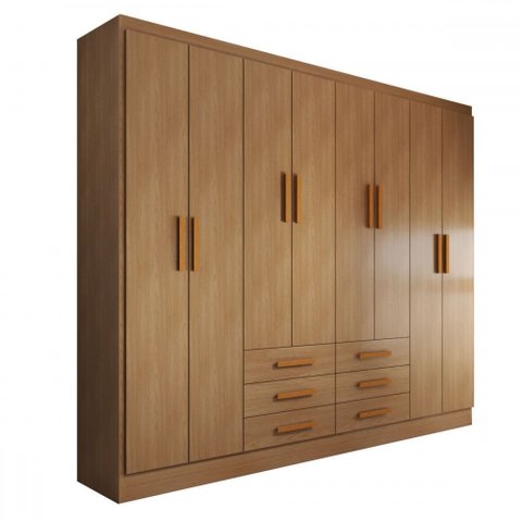 Guarda-roupa Casal Hilton 8 Portas 6 Gavetas Cinamomo - Panorama Móveis