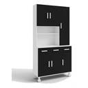Ver imagem 2 de Cozinha Modulada Master 6 Portas 3 Gavetas Branco Preto Formimóveis