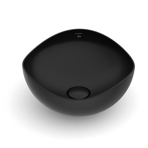 Kit 3 Cubas de Apoio 37,5x37,5cm Ruy Ohtake Roca Preto/Matte Black
