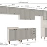 Cozinha Modulada Completa com Aérea de Serviço Integrada 100% Mdf com Tampo Impermeável - 3