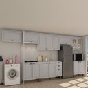 Ver imagem 1 de Cozinha Modulada Completa com Aérea de Serviço Integrada 100% Mdf com Tampo Impermeável