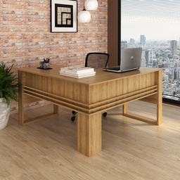 Mesa para Escritório 136cm em L com Detalhe Ripado ME4145 - 2