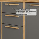 Ver imagem 7 de Balcão de Cozinha 120 cm Trebbiano 3 Portas 2 Gavetas 100% MDF Amêndoa/Platina - Rio Doce