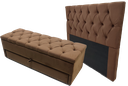 Ver imagem 3 de Kit Casal Baú Gaveta e Cabeceira com Fixação no Box 140x117cm na Cor Marrom